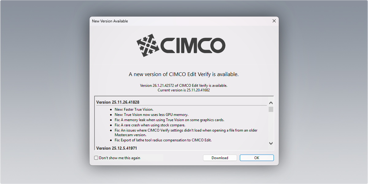 Toolpath Statistics and Version Notifications | CIMCO Edit Verify